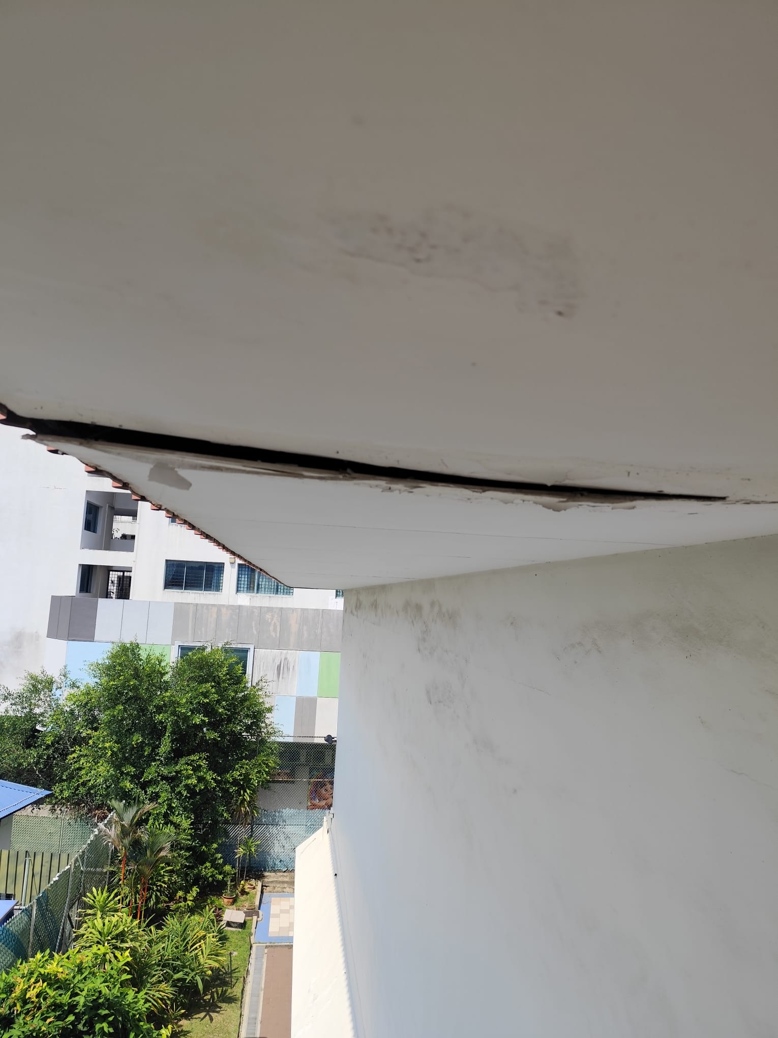 Soffit surface before the recorded rectification at St Gregory Hall