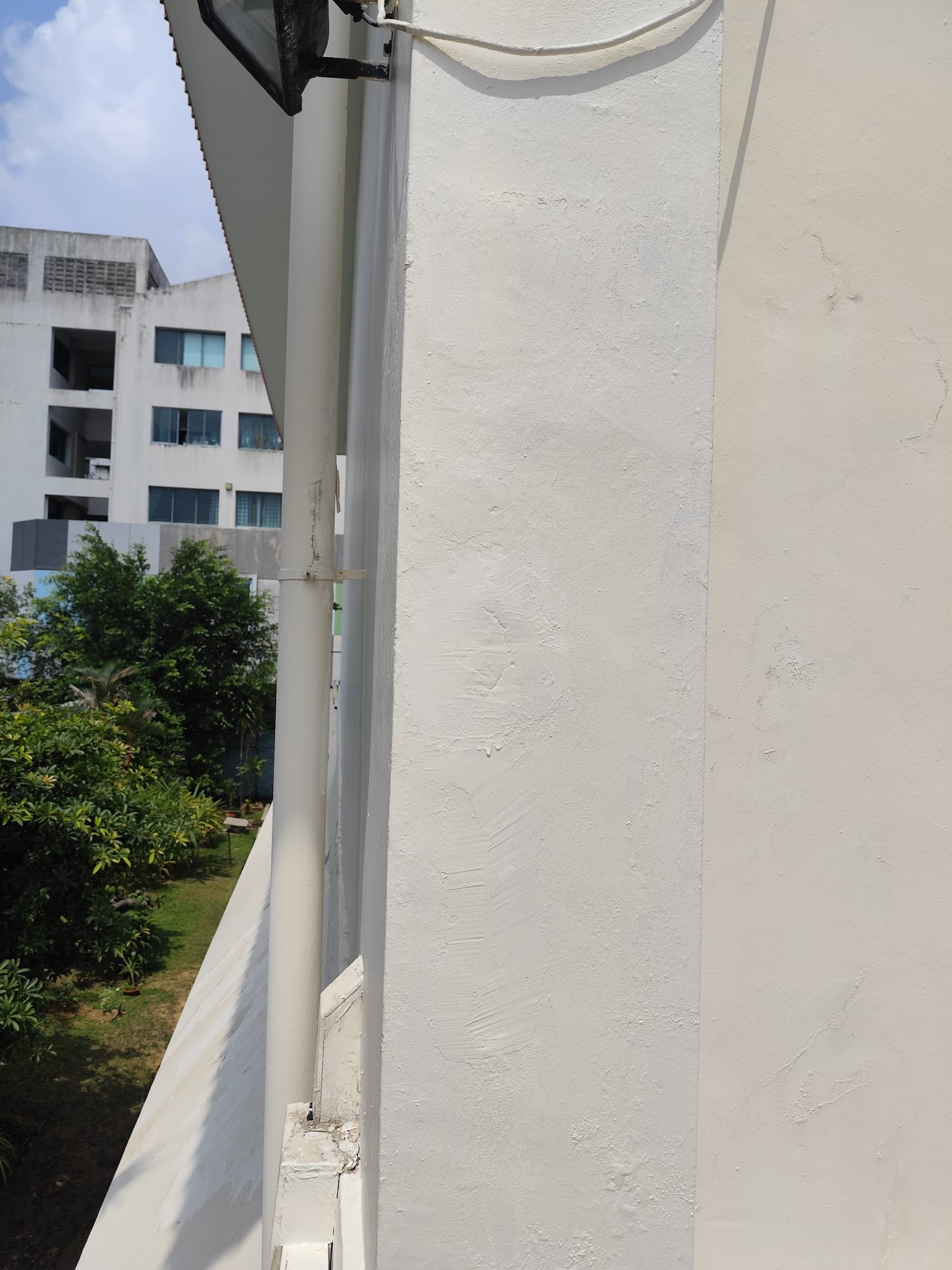 Repaired wall surface at St Gregory Hall